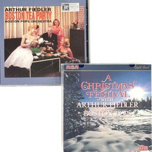 Arthur Fieldler Boston Pops 2 CD Bundle Tea Party + Christmas Festival RCA 1987